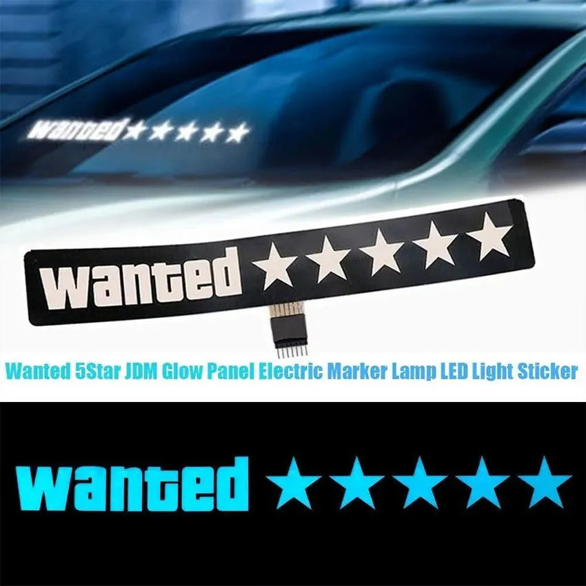 Windshield Electric Wanted Car LED Reflective Stickers Replacement Spare Parts Car Window Sticker Glow Panel Decoration Accessories