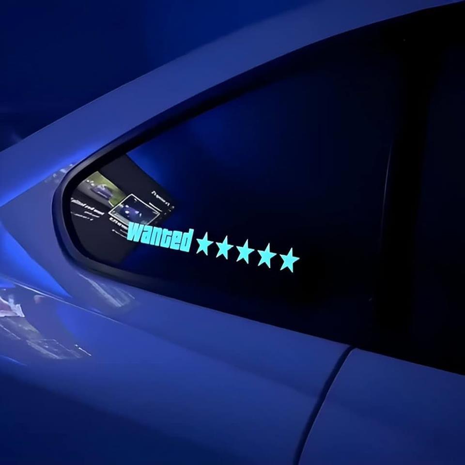 Windshield Electric Wanted Car LED Reflective Stickers Replacement Spare Parts Car Window Sticker Glow Panel Decoration Accessories