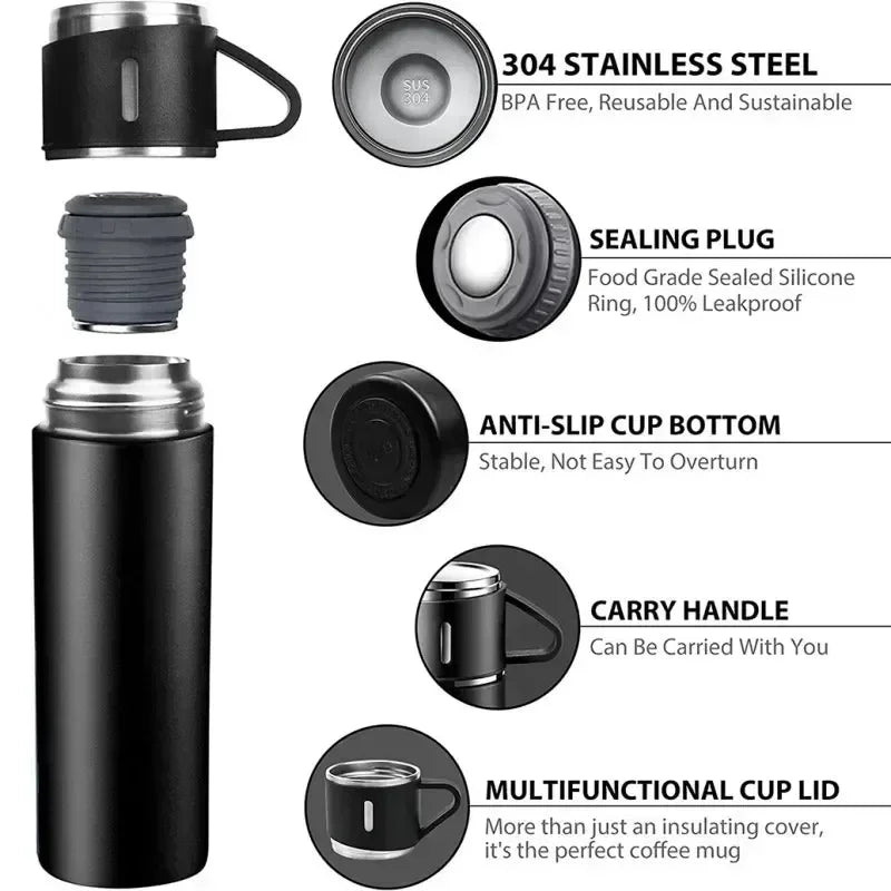 Thermos Stainless Steel Vacuum Flask Set 500ml